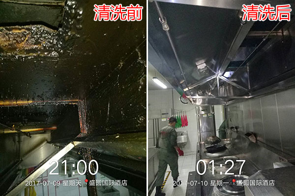 大型油煙機清洗前后對比